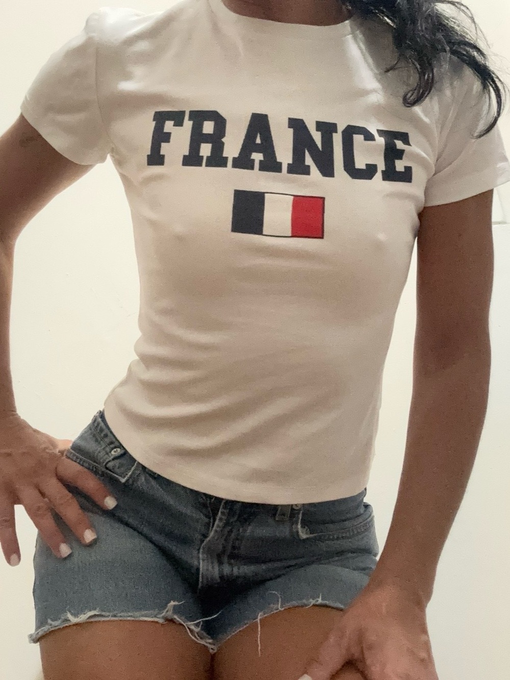 Edikted France Graphic White Women's Tee